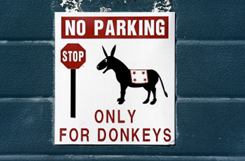 No parking unless you are a donkey 